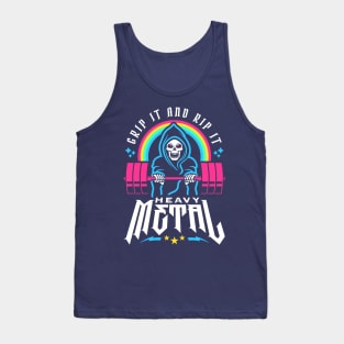 Heavy Metal - Grip It and Rip It (Gym Reaper) Funny Fitness Pun Tank Top